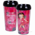 Plastic Travel Mugs with Lid and Unbreakable Body, Easy to Handle, OEM Orders are Accepted